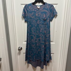 LuLaRoe Blue and Pink Swirl Mini Dress